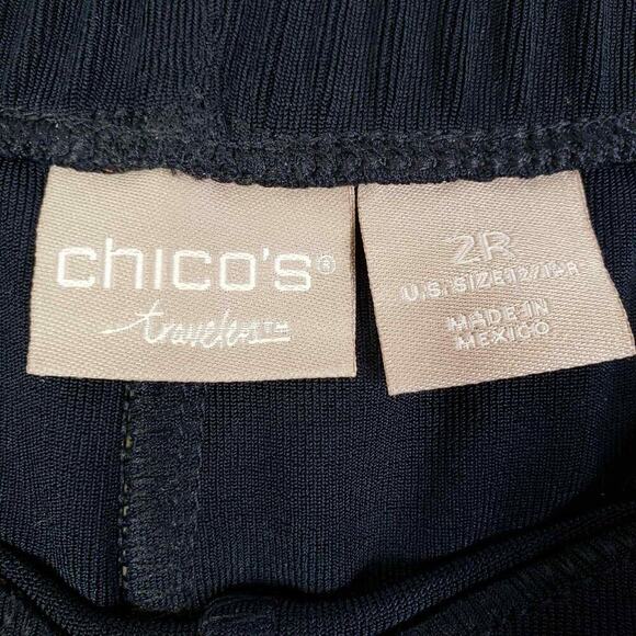 Chicos Travelers Pants Black Women’s Size 2 US Large Slinky Knit Straight - Picture 5 of 7